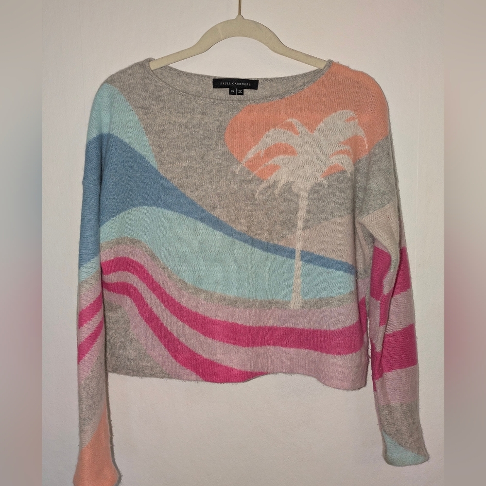 Cashmere Palm Tree  Sweater Multicolor